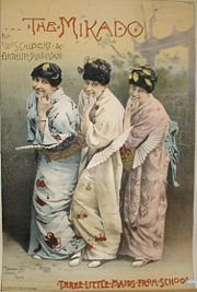 Poster advertising Gilbert and Sullivan's The Mikado