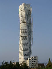 The award winning Turning Torso skyscraper in Malmö, is 190 meters tall and is the tallest skyscraper in Sweden and the second-tallest residential building in Europe