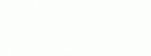 Structural formulas for isobutane.