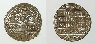 Jeton, Neurenberg, ca 1553, the moneychanger, diam 28 mm