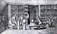 Lavoisier conducting an experiment in the 1770s