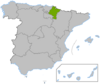 Map of Navarre on the northern border of Spain.