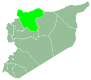 Location of the governorate of Aleppo within Syria