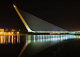 Alamillo Bridge, Seville designed by Santiago Calatrava.