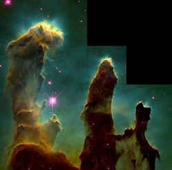 The "Pillars of Creation" from the Eagle Nebula.