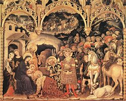 Tempera on wood- The Three Kings,Gentile da Fabriano, 1423,Florence