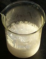 Frozen acetic acid.