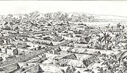 A sketch of the city from 1897, the year it was burned by the British.