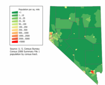 Nevada Population Density Map