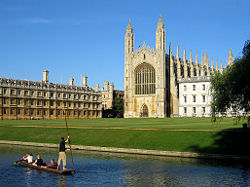 Clare College (left) and King’s College Chapel (center), seen from The Backs