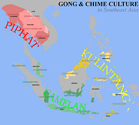 Map of kulintang music in Southeast Asia.