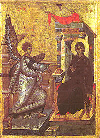 The Annunciation to Mary.