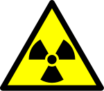 The trefoil symbol is used to indicate radioactive material.