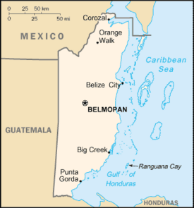 Map of Belize.