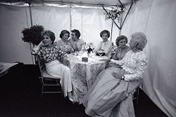 From left to right, Nancy Reagan, Ladybird Johnson, Hillary Rodham Clinton, Rosalyn Carter, Betty Ford, and Barbara Bush in 1994