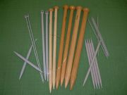 Knitting needles.