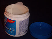 Cotton pads soaked in salicylic acid can be used to chemically exfoliate skin.