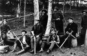 Adirondack guides (standing) and their sports.