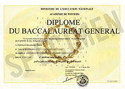The diploma given to all baccalauréat graduates. The diploma is issued by the recteur d'académie by delegation from the Minister of National Education.