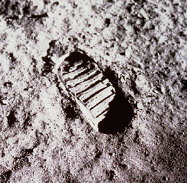 This famous image taken during Apollo 11 shows the fine and powdery texture of lunar soil.