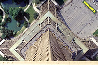 Looking down from the top observation deck.