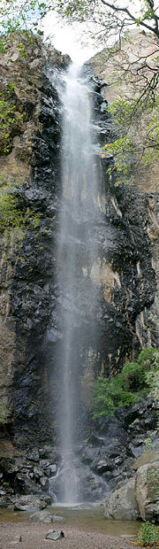 Pine Canyon Falls inside Big Bend National Park.