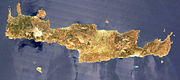 A satellite photograph of Crete by NASA