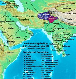 Kushano-Hephthalite Kingdoms in 565 B.C.E.