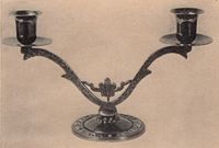 An example of a traditional Shabbat candlestick holder.