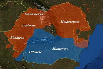Major varieties of the Romanian language.