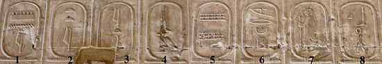 Abydos List of Kings: Cartouches 1–8