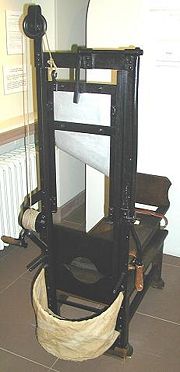 Guillotine as used in Baden, Germany (reconstruction, museum at Bruchsal).