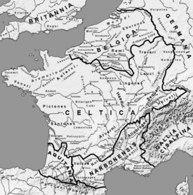 Map of Gaul circa 58 B.C.E.