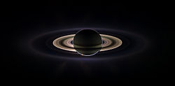 Saturn eclipses the Sun as seen from the Cassini–Huygens space probe