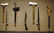 A display of various kris.