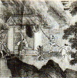 Attacks by the Wokou, fourteenth-century painting.