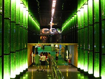 Movie theatre lobby in Korea