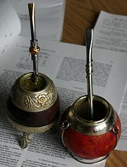 Two mate gourds ready to drink.
