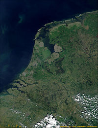 Satellite image of the Netherlands (c. May 2000)