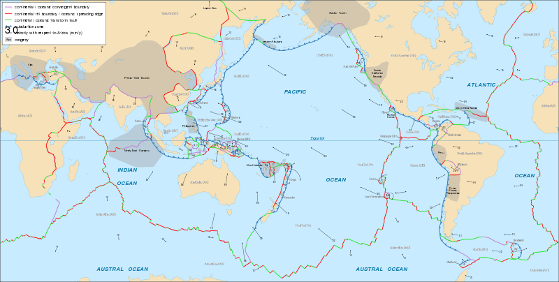 tectonics plates map. Tectonic plate map boundaries