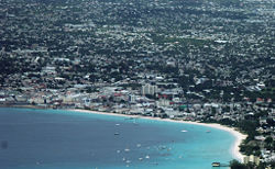 Bridgetown, Barbados harbor and downtown area.