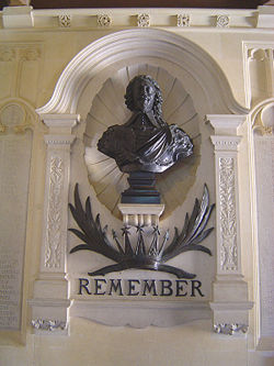 Memorial to Charles I at Carisbrooke Castle, Isle of Wight.