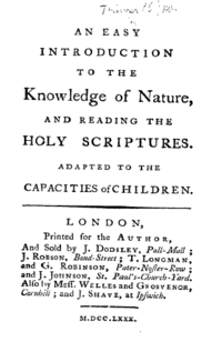 Title page from the first edition of An Easy Introduction to the Knowledge of Nature (1780)