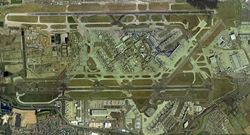 An aerial view of London Heathrow International Airport, the world's busiest airport for international passengers.