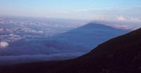 Shadow of Mount Fuji on the upper side of the cloud-layer