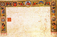 Title of Roman Citizenship dedicated to "Hasekura Rokuemon" (click image for transcription and translation)