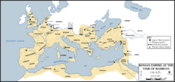 Extent of the Roman Empire under Hadrian.