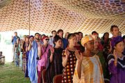 Trainees swear in as volunteers in Mauritania in September 2007.