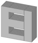 E-I core construction, windings omitted