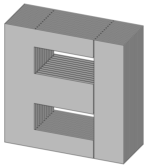 Image:EI-transformer core interleaved.svg